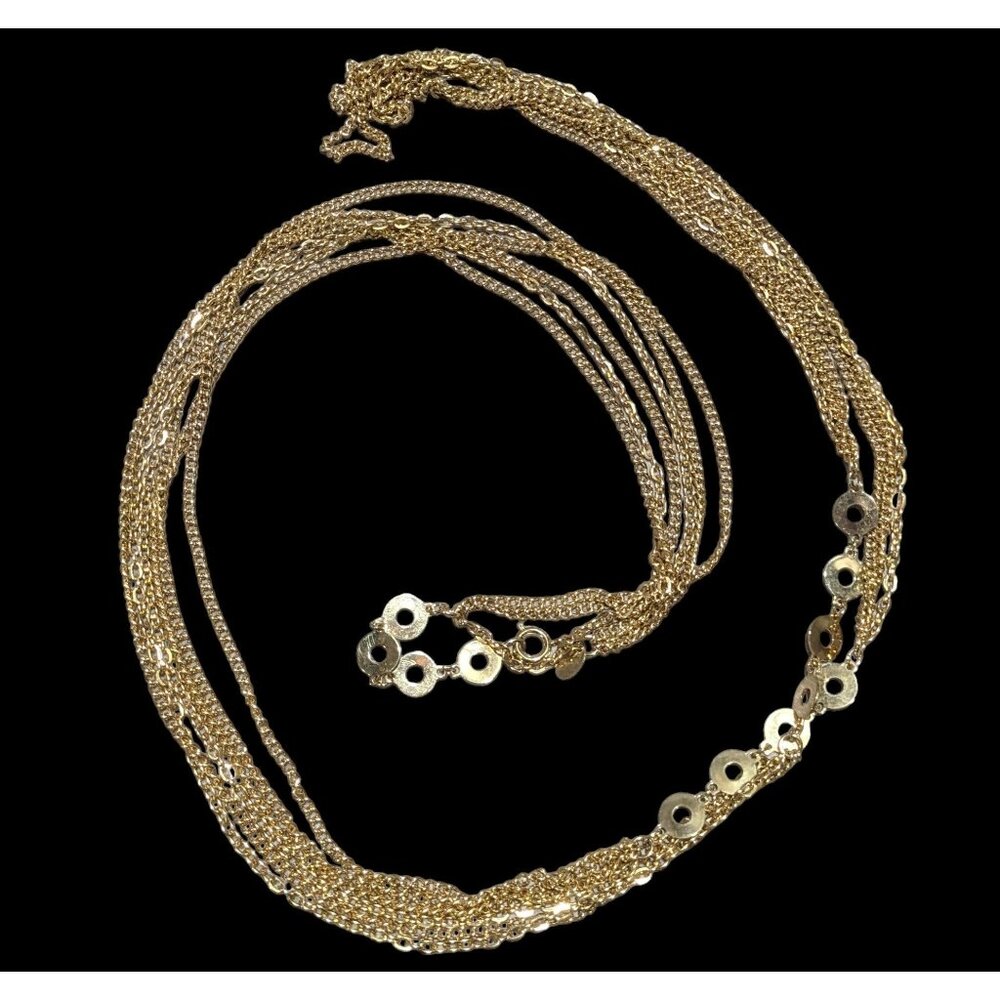 Vintage Park Lane Multi-Layered Gold Chain Necklace